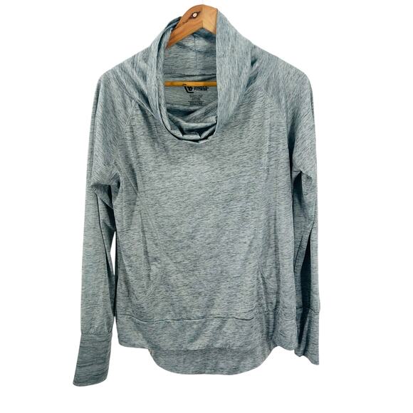 SERIES 8 FITNESS Gray Cowl Neck Pullover Top Size Large Activewear Long Sleeve - Picture 5 of 10